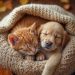 Filhotes-de-cachorro-e-gato-dormindo-juntos-e-aconchegados